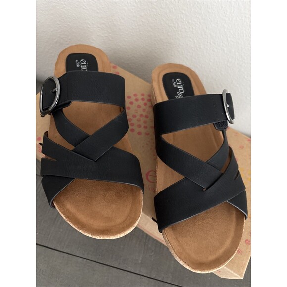 Euro Soft by Softt Gwenda Black Sandals Women's Size 7.5 Open Toe Buckle Closure - Picture 5 of 14